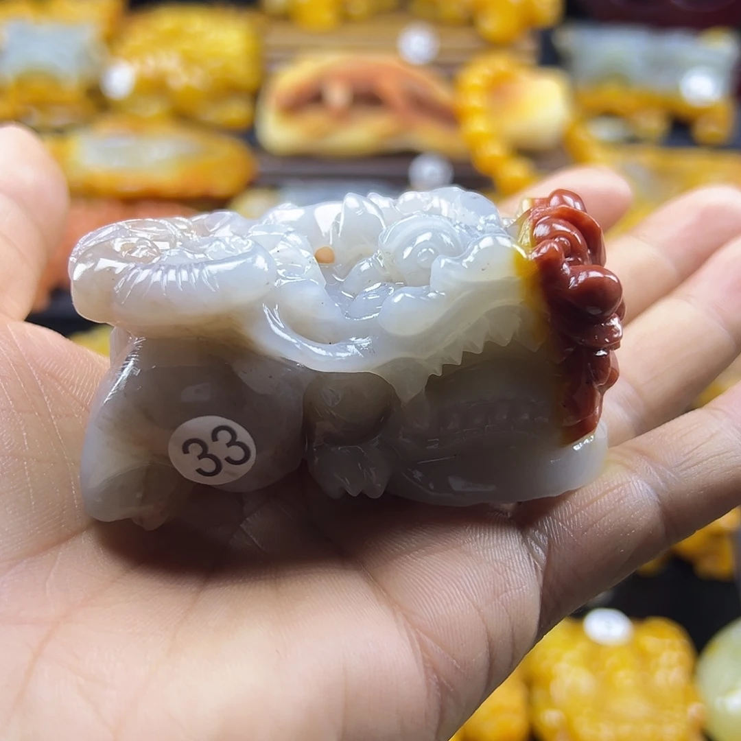 石英质玉（黄龙玉）未镶嵌手把件