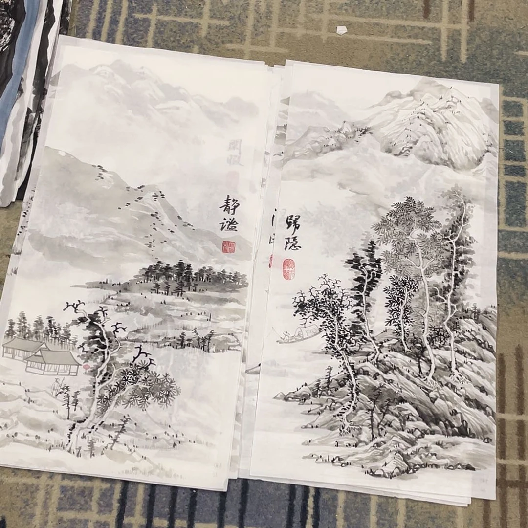 国画山***去四尺四开作品加拖11111