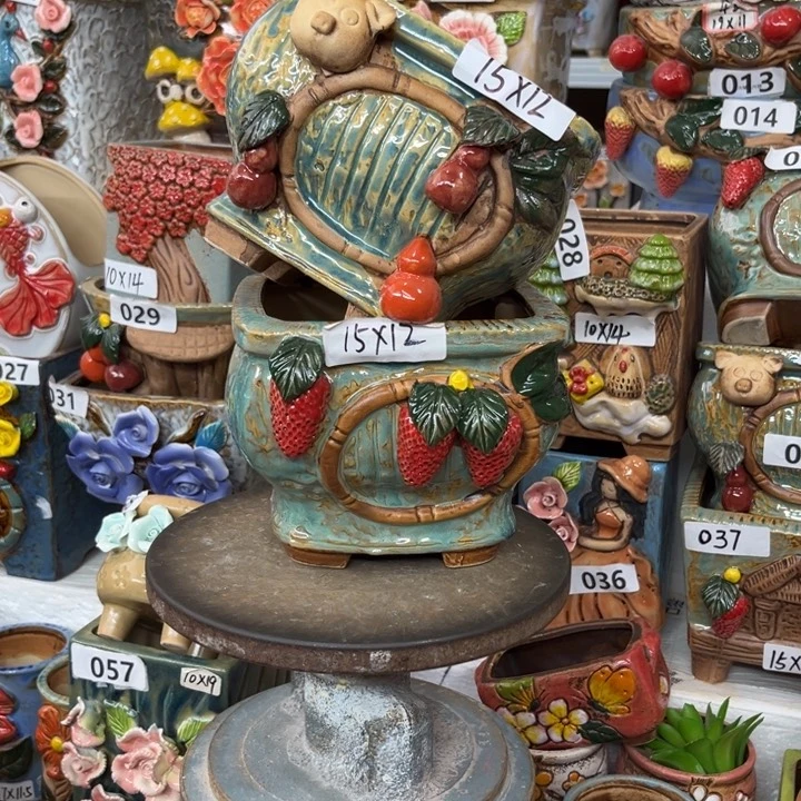 紫砂花盆粗陶材质多肉花盆