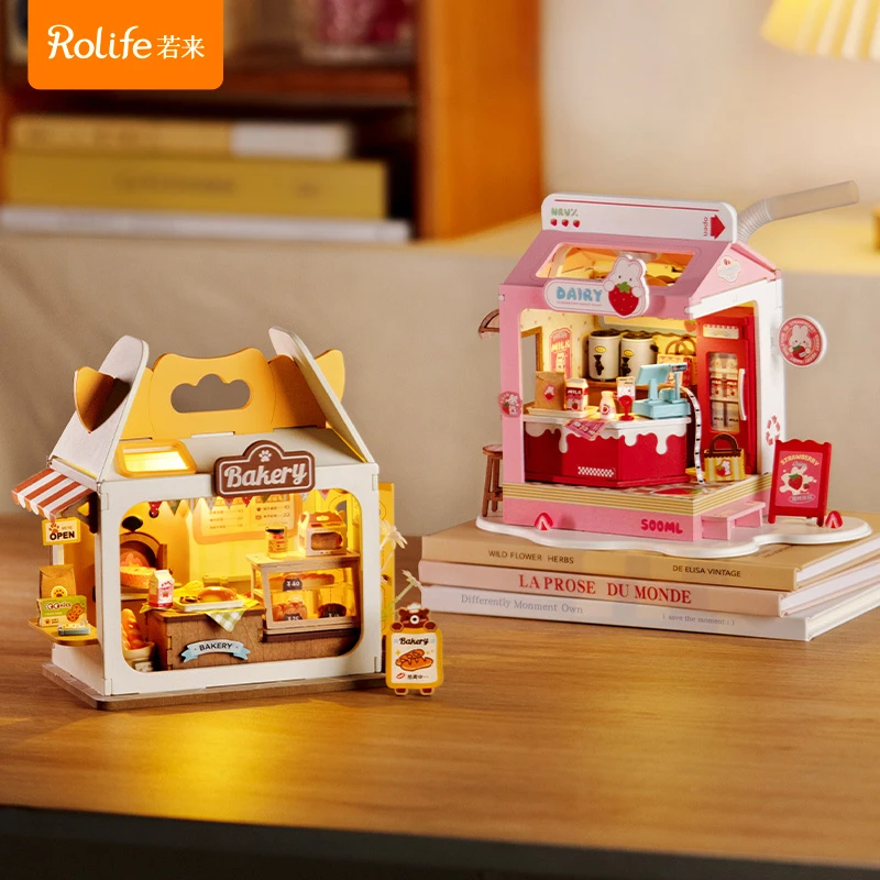 【盒子商店】若来木质diy面包草莓盒子小屋拼装摆件节日生日礼