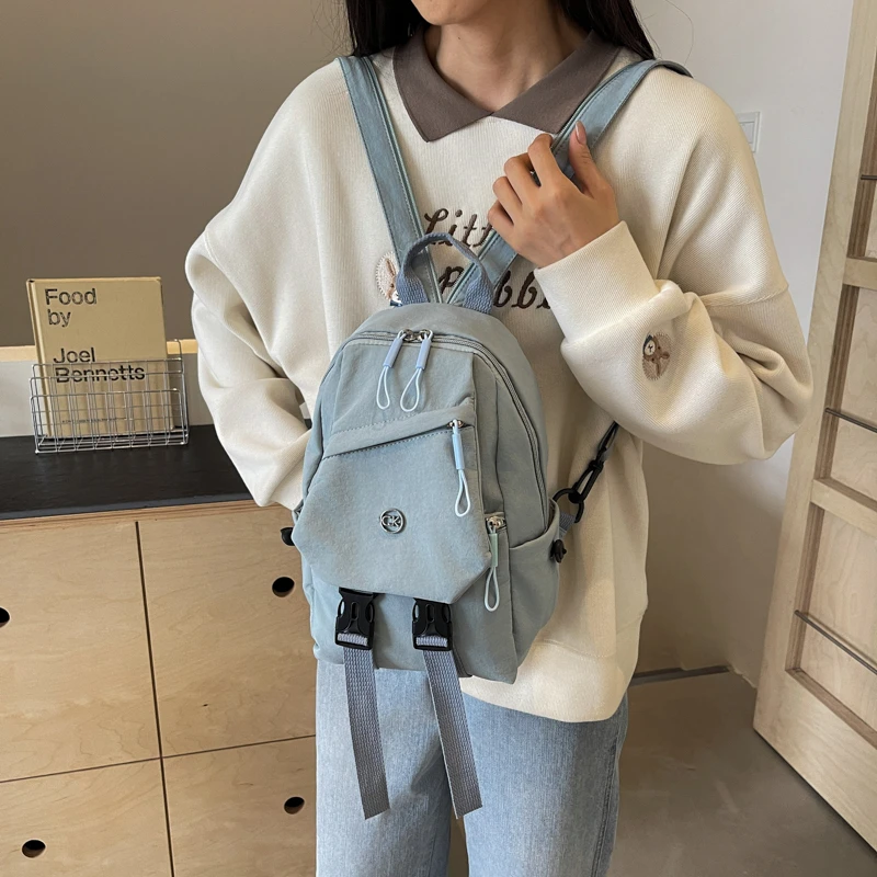 防盗纯色多功能背包运动风双肩包ins时尚百搭单肩包女包斜挎包