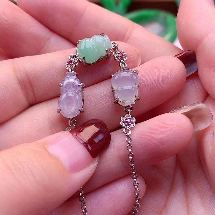 翡翠颈饰银S925镶嵌翡翠