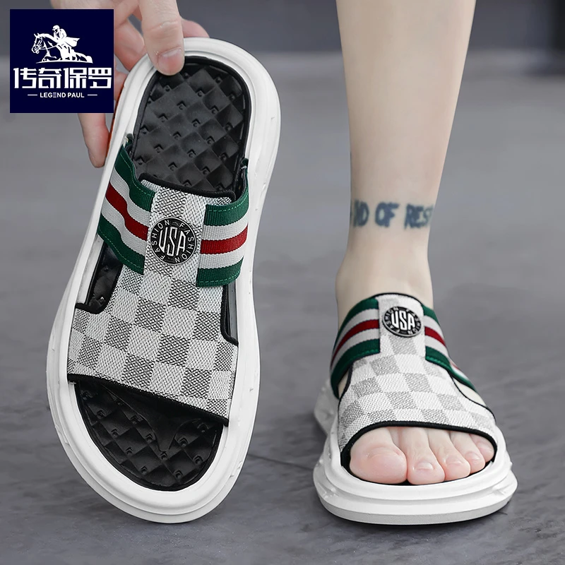 传奇保罗凉鞋男夏季外穿防滑男士高端凉拖软底踩屎感沙滩涉水拖鞋
