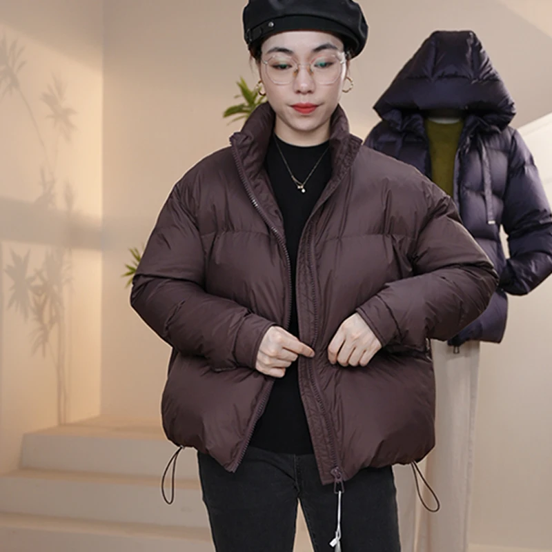 90白鹅绒25年新款女短款冬季鹅绒轻薄立领宽松休闲时尚羽绒服女