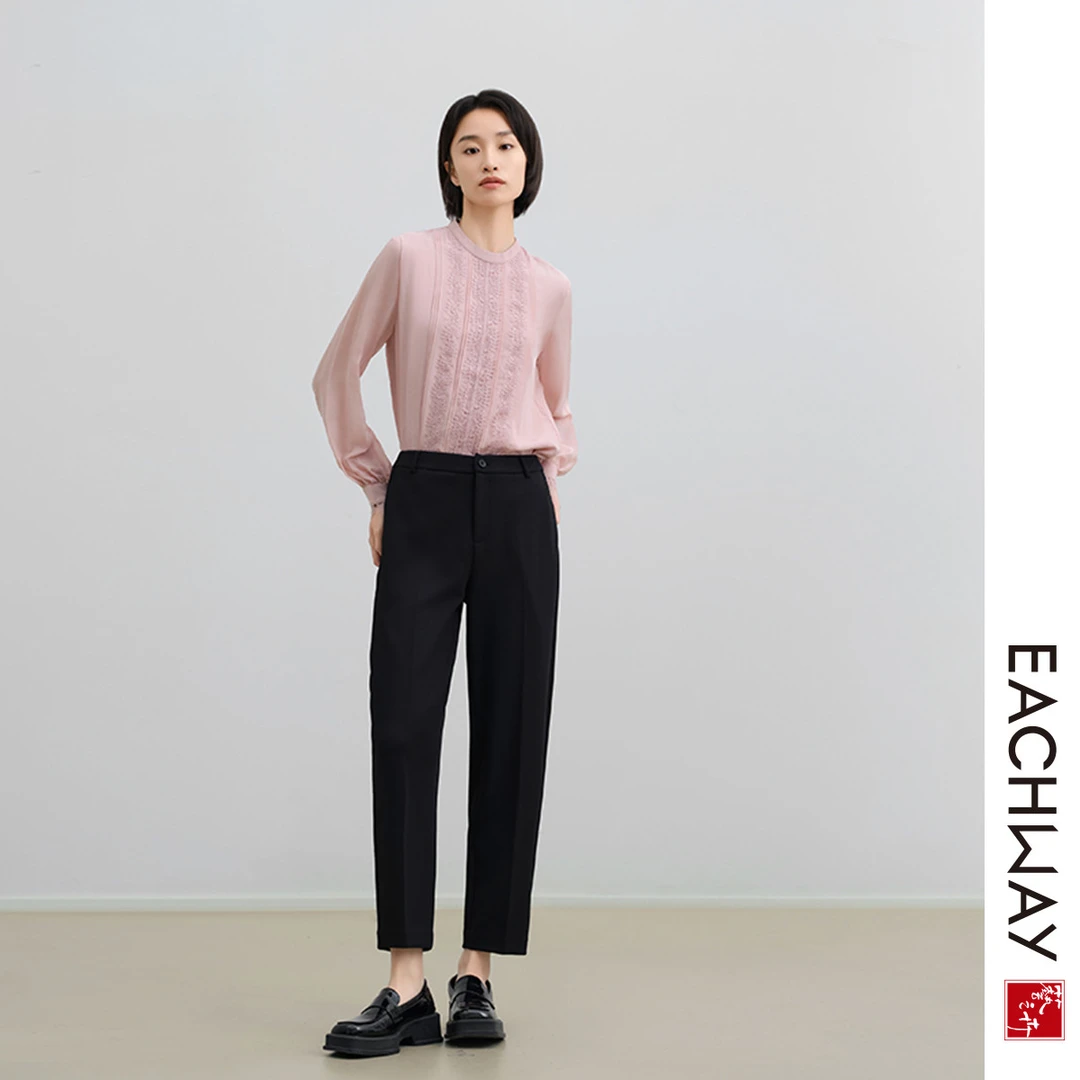 【立子专属】Eachway/艺之卉利落出彩高克重肌理西裤TMU31H6599