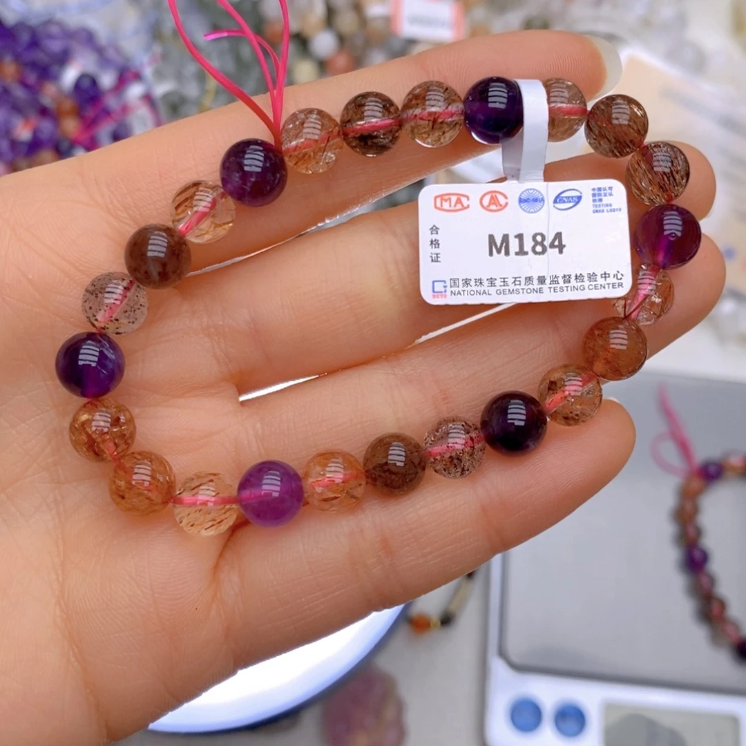 水晶手链未镶嵌超七8mm。 M184