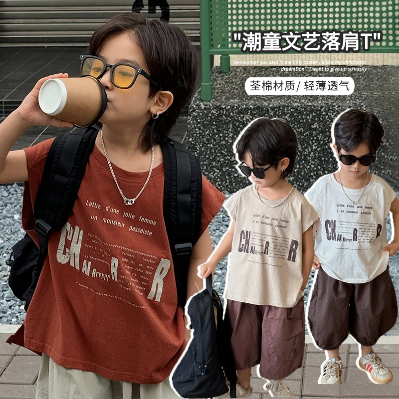 《必入爆款》韩版儿童薄款圆领无袖25XL10113宽松透气男童女童背心