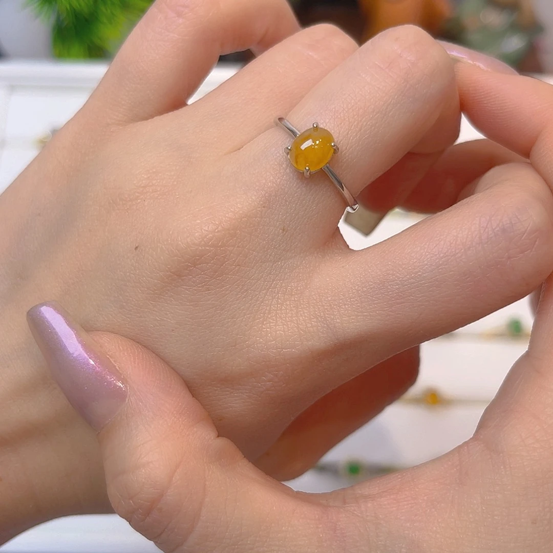 翡翠戒指银S925镶嵌我