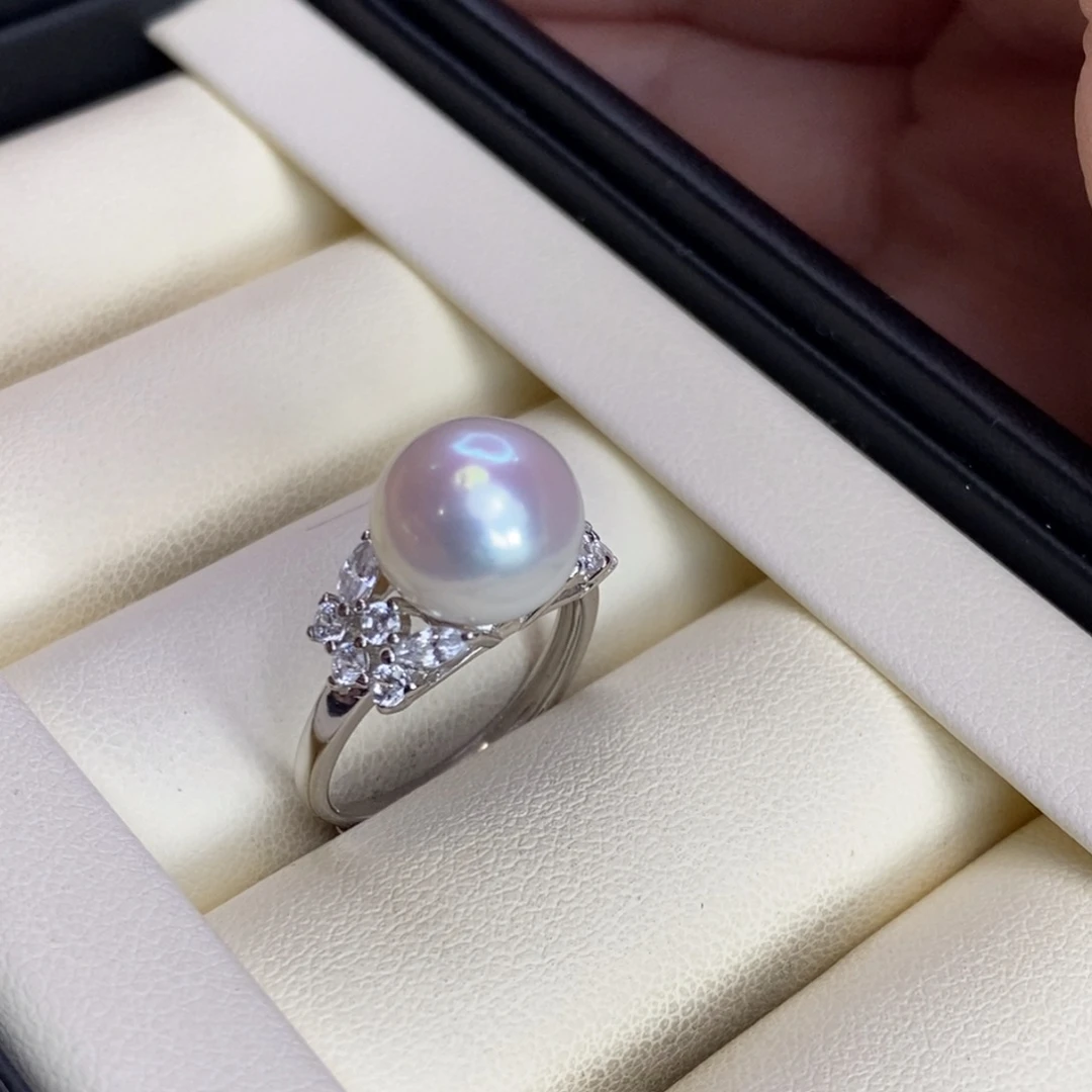 淡水珍珠银S925镶嵌戒指