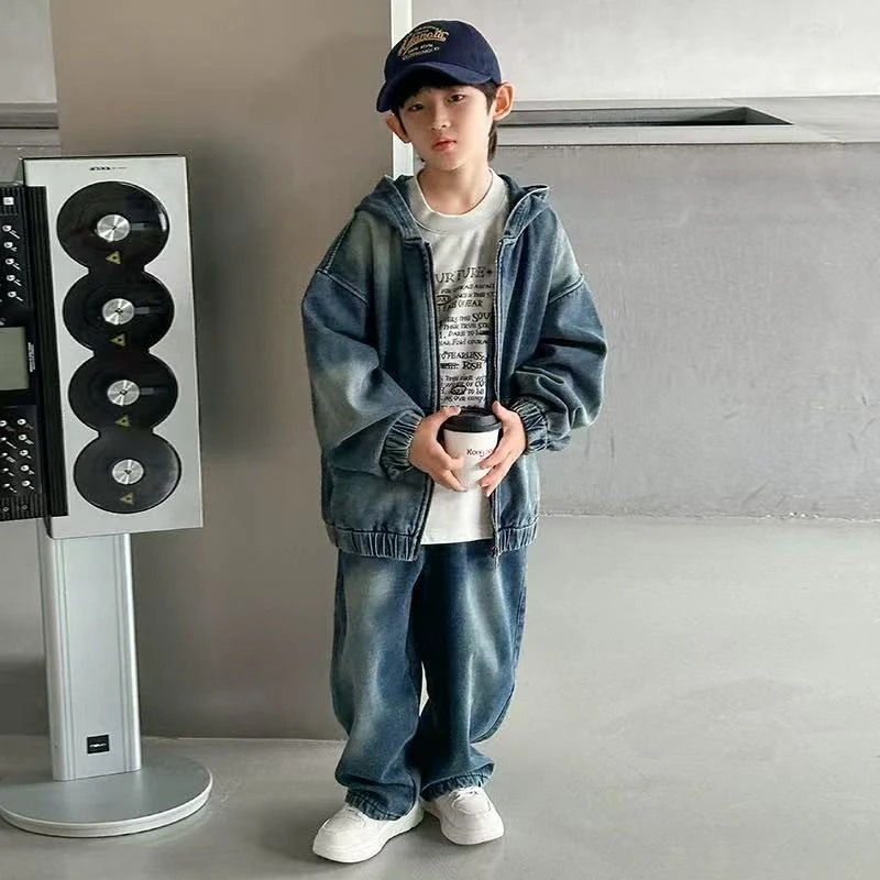 男童春装牛仔套装2025新款中大儿童春季外套俩件套男孩春秋衣服潮