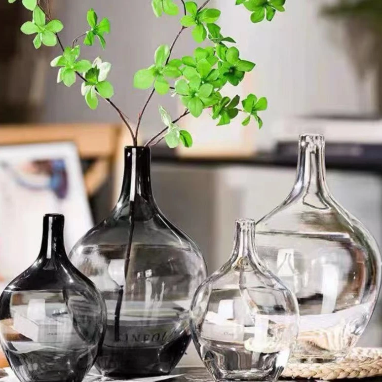 小口简约大肚瓶马醉木吊钟玻璃花瓶简约现代
