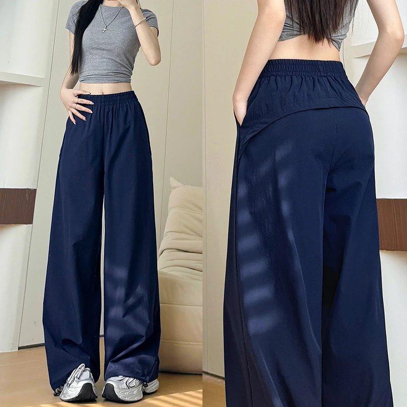 美式速干工装裤夏季女款新款女显瘦直筒出游阔腿慵懒风裤子