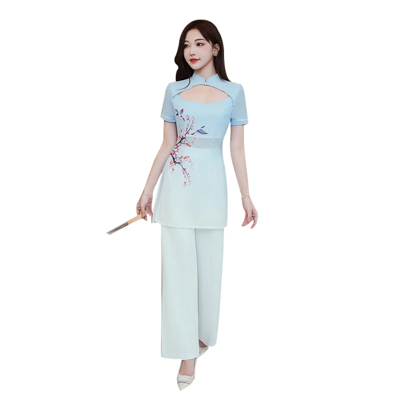 长裤套装新款足浴技师工作服高端美容院养生馆气质套装女