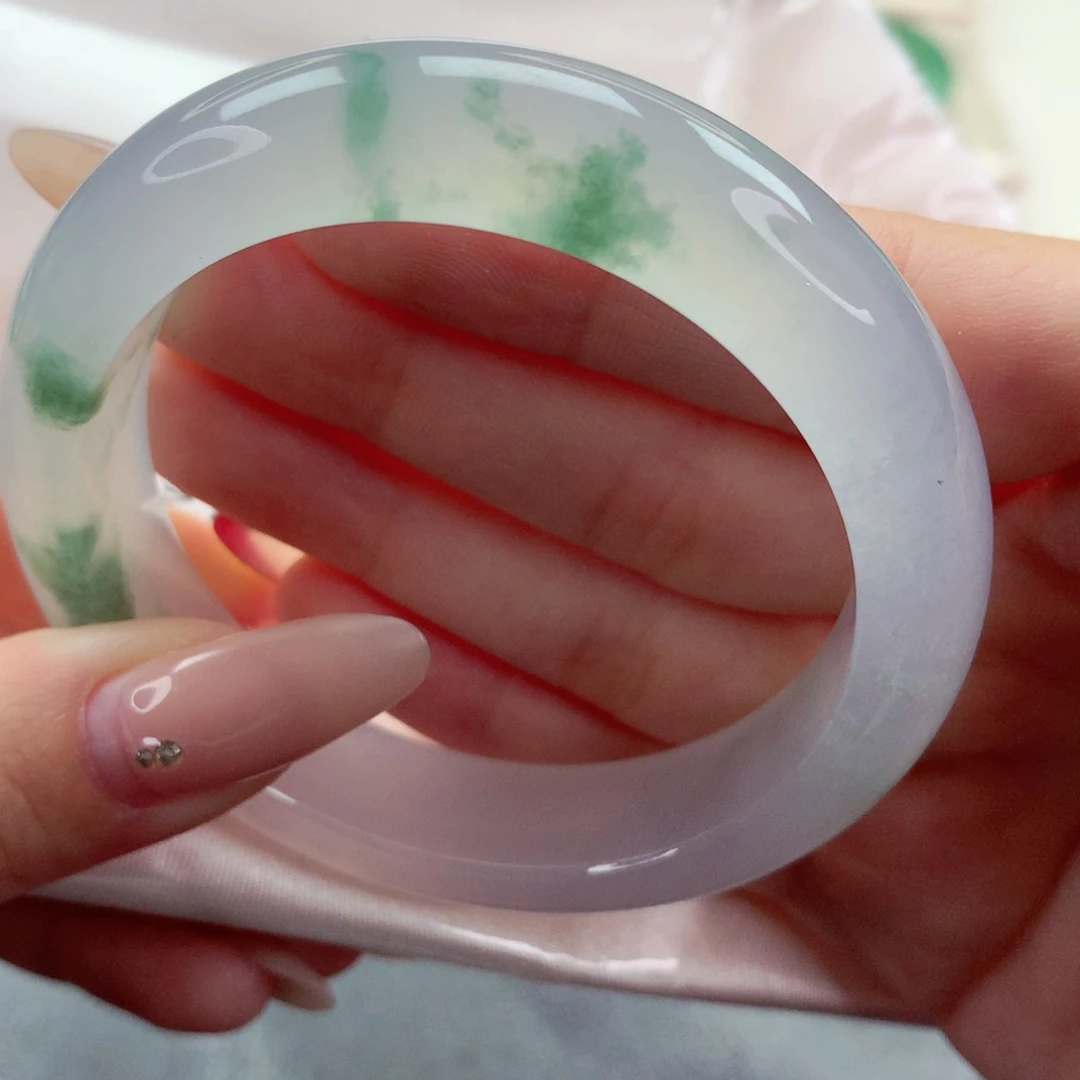 未镶嵌手镯翡翠9907栀子花开 种老 至纯 高级 完美