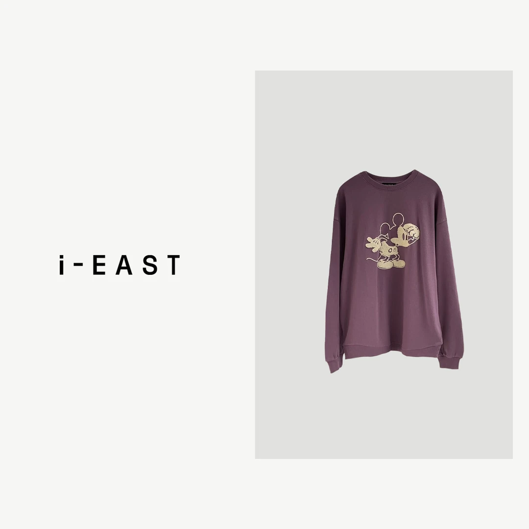 i-EAST 趣味米奇~圆领套头休闲卫衣-3D S23662
