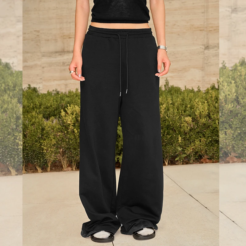 松弛笔记 LEIYU直筒卫裤女早秋欧美ins百搭休闲裤宽松显瘦运动裤