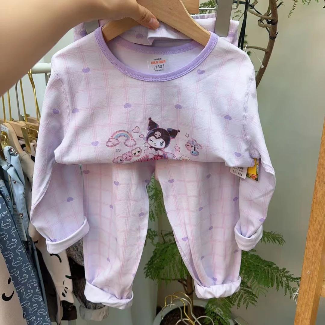 130-160女童库鲁米图案家居服套装