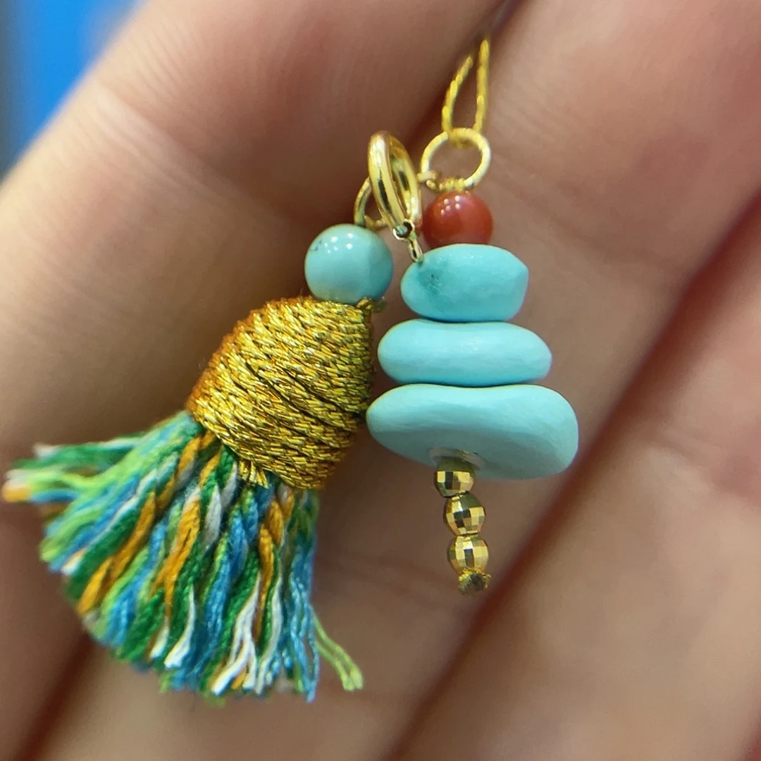 绿松石18K金镶嵌珠宝奇石