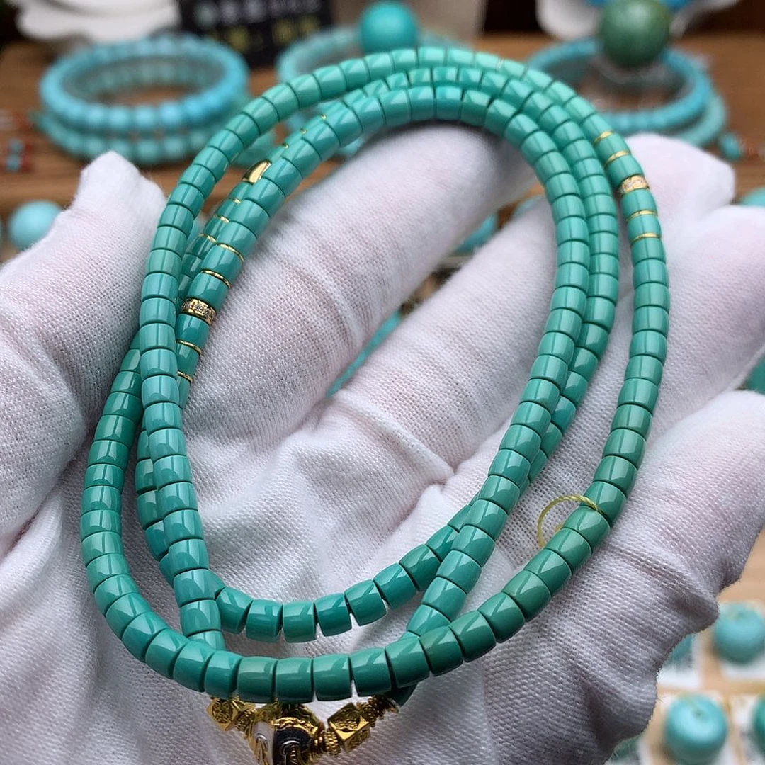 绿松石18K金镶嵌珠宝奇石