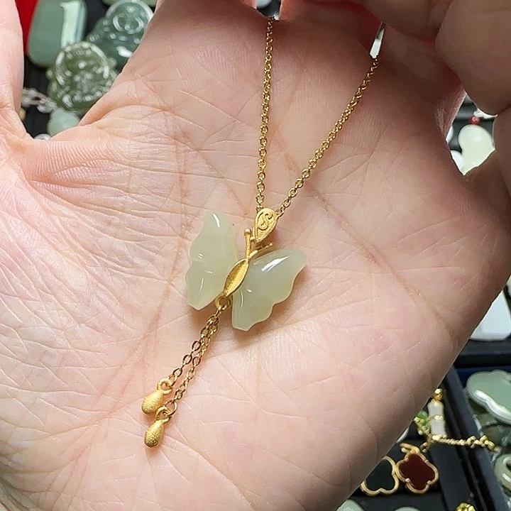 吊坠(赠链)银S925镶嵌和田玉