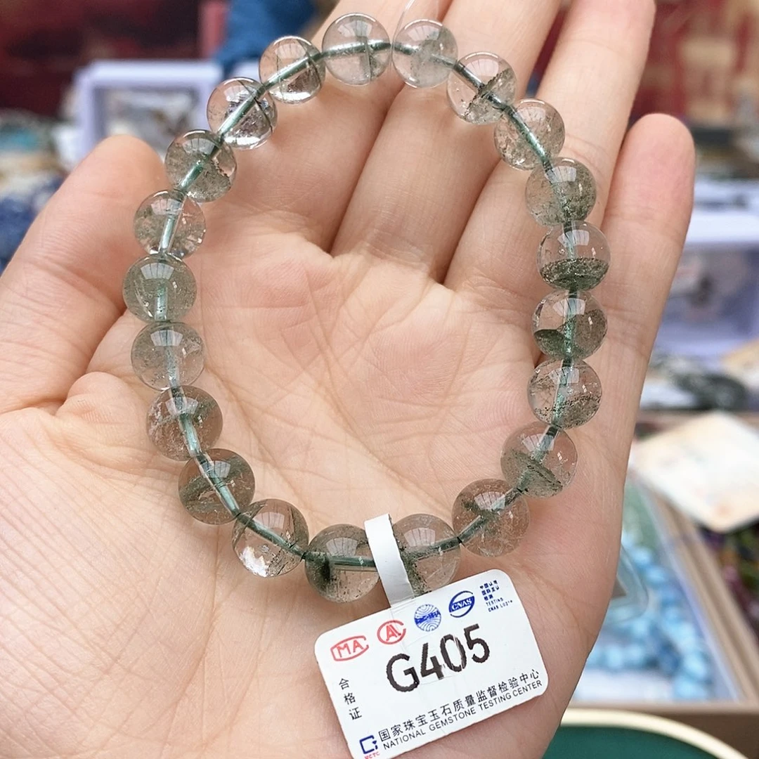 水晶手链未镶嵌G405 绿幽灵 9m+