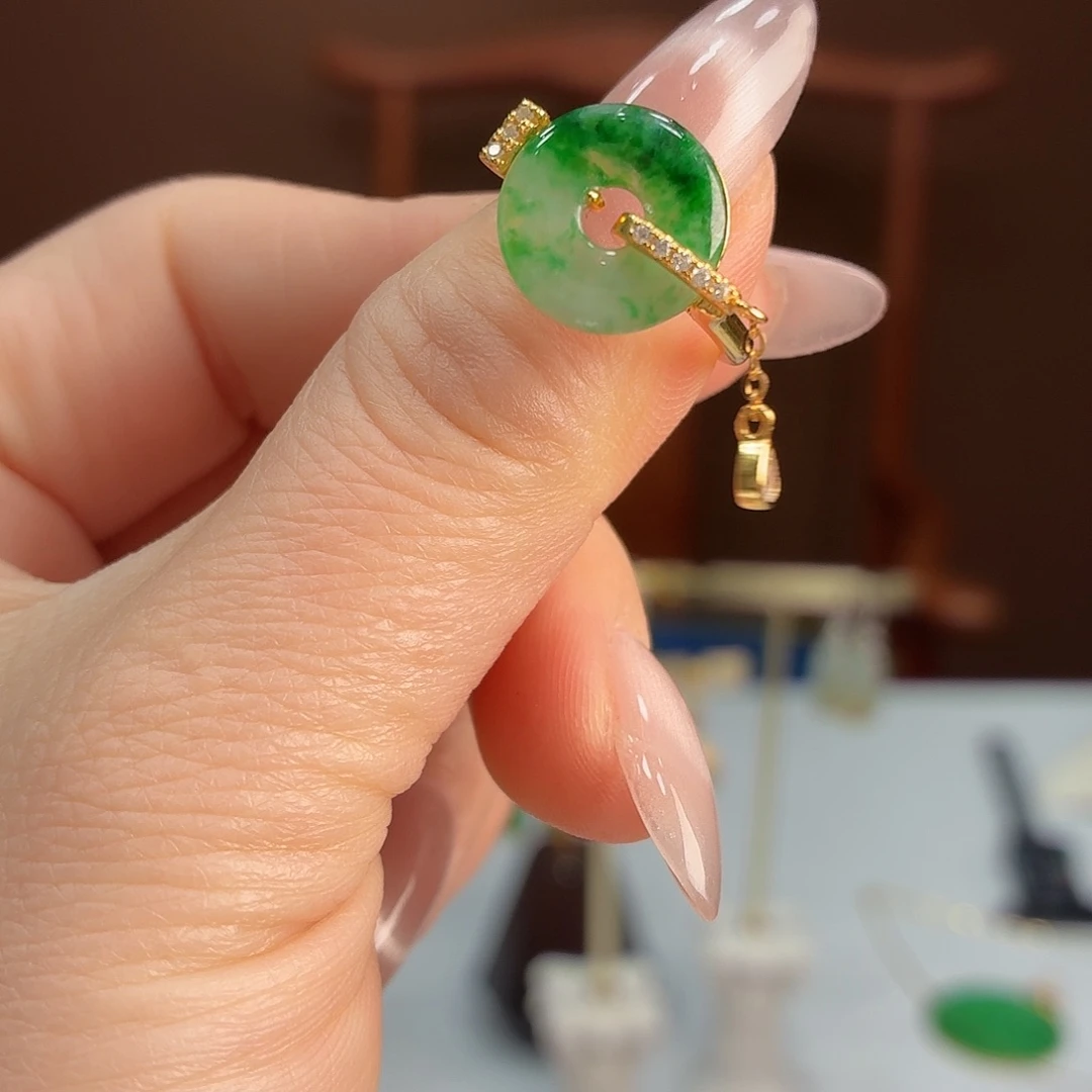 翡翠银S925镶嵌戒指戒指