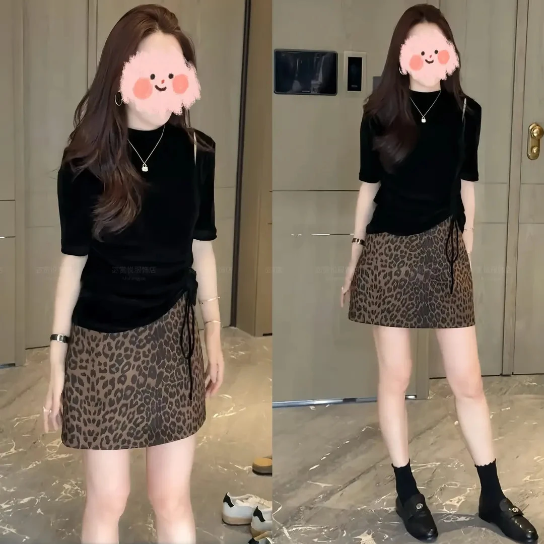 2025早秋新款酷飒风高级感宽松百搭上衣洋气复古显瘦半身裙套装女