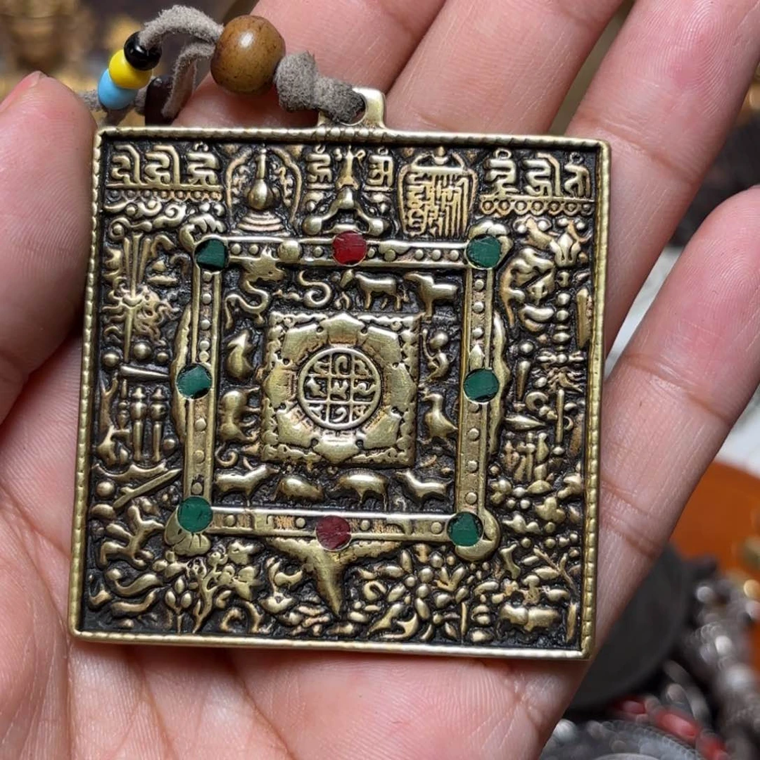 铜星月菩提吊坠项链