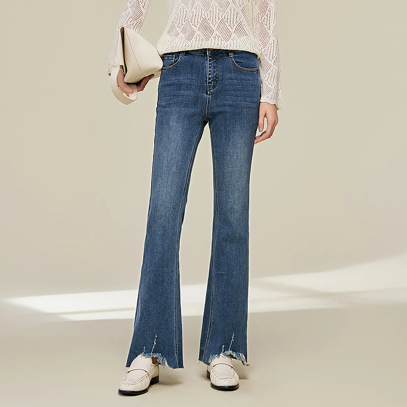 【籽言专属】MOFAN摩凡冬新款黑色牛仔裤MBN382232