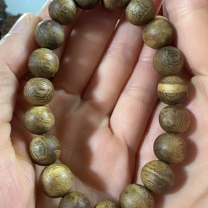 手串沉香绿奇楠沉香圆珠单圈9克+手串