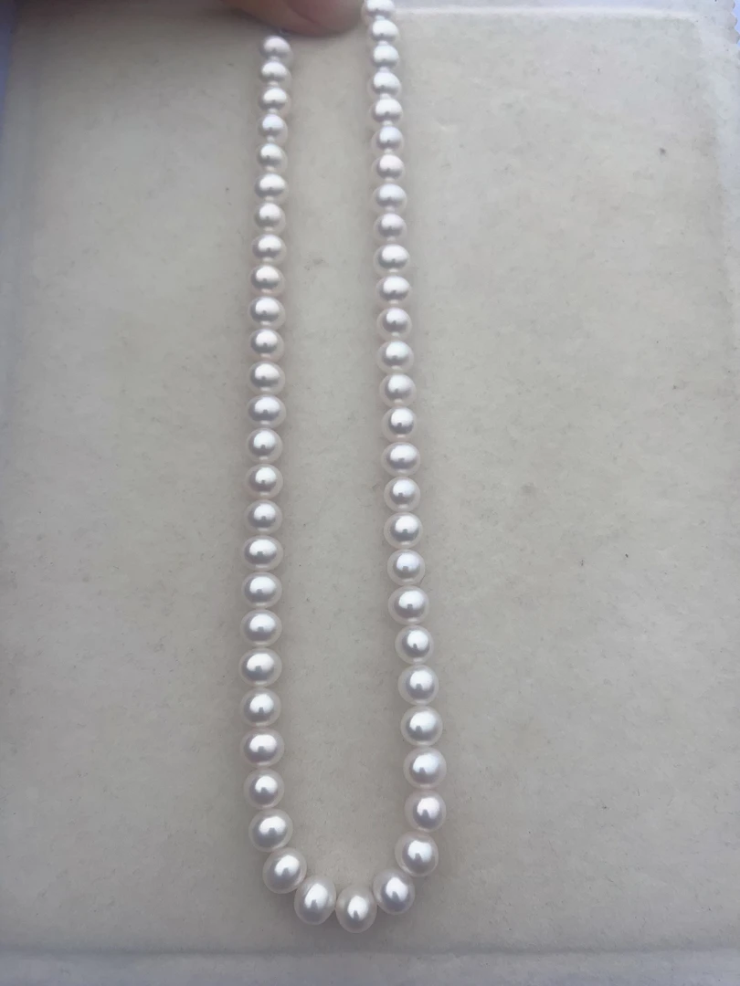 天然淡水无核珍珠项链8-9极光气质百搭时尚简约高品精致经典白色