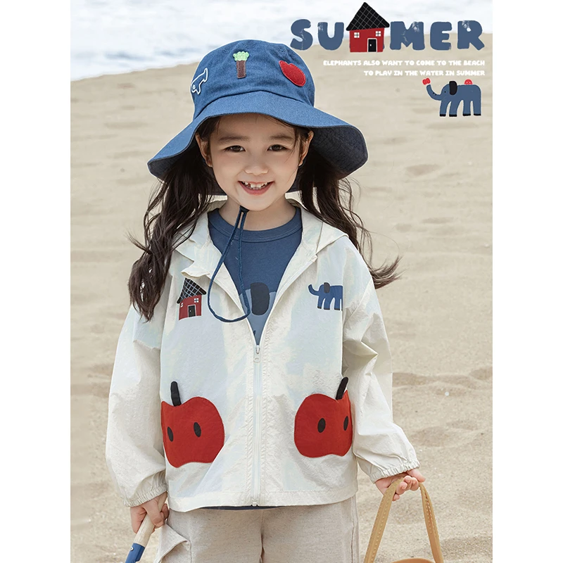 YOEHYAUL/幼悠幼悠【元气森林】夏壹波女宝小苹果印花防晒衣 N5198