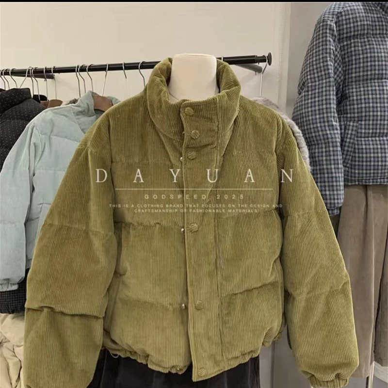 灯芯绒棉服女短款2025年秋冬新款休闲宽松加厚冬季外套