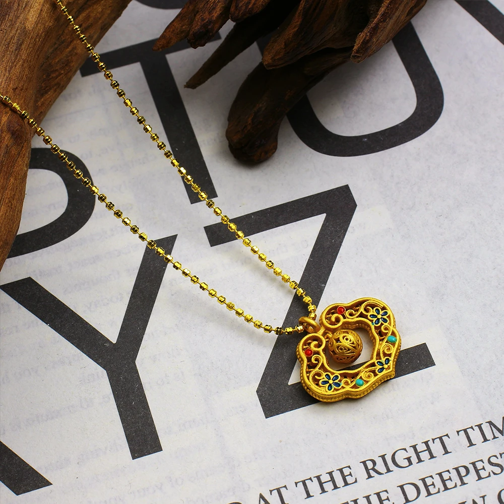 坠链均925银 如意平安锁轻奢古法女士坠链民族风祥云锁精美时尚链