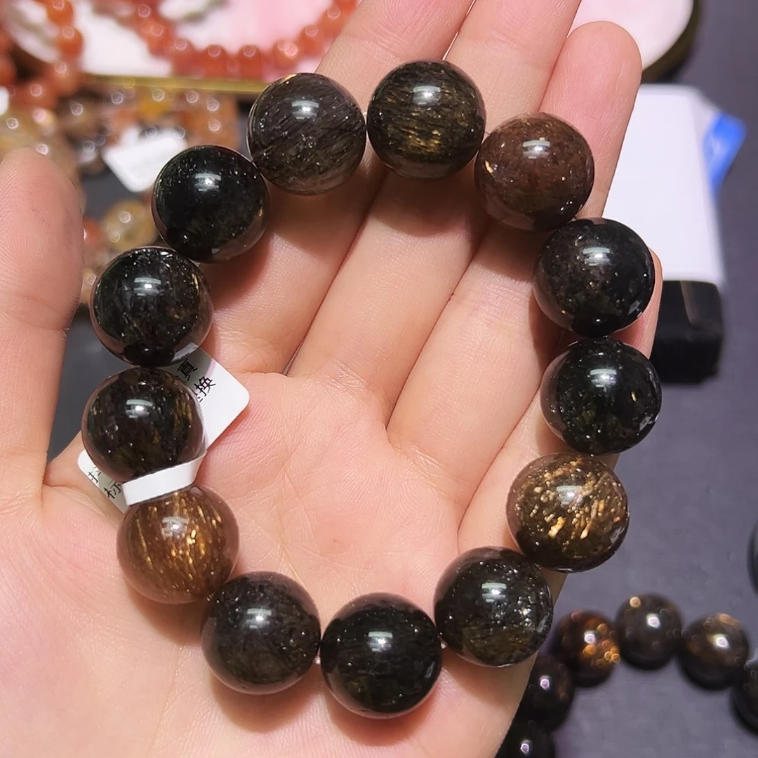 未镶嵌手链水晶黑金超16毫米13号