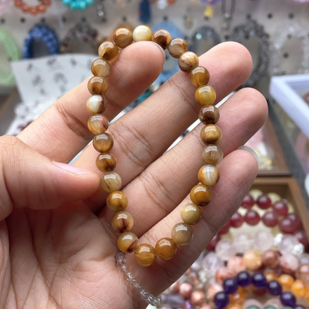 手链未镶嵌烟晶7.3咪满体黄兔毛