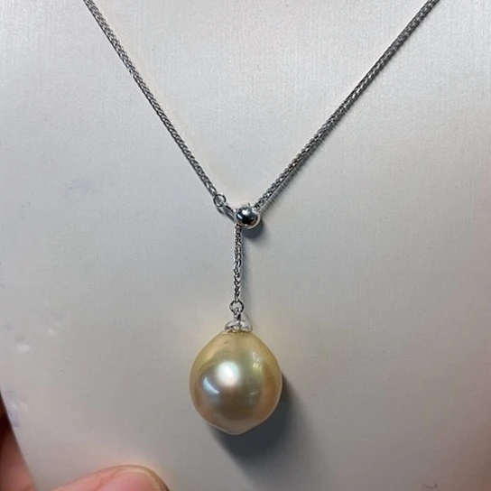 海水珍珠颈饰银S925镶嵌14