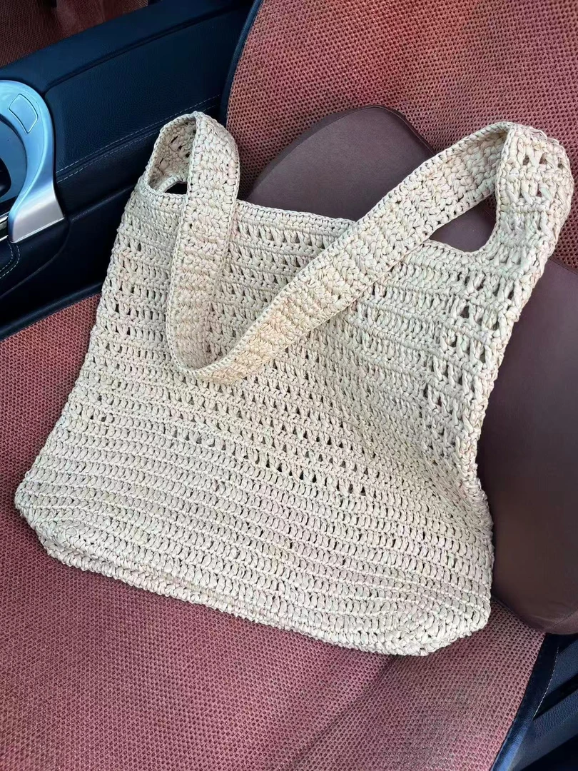 B11编织材质手提包肩包单肩百搭手拿包镂空草编包包编制