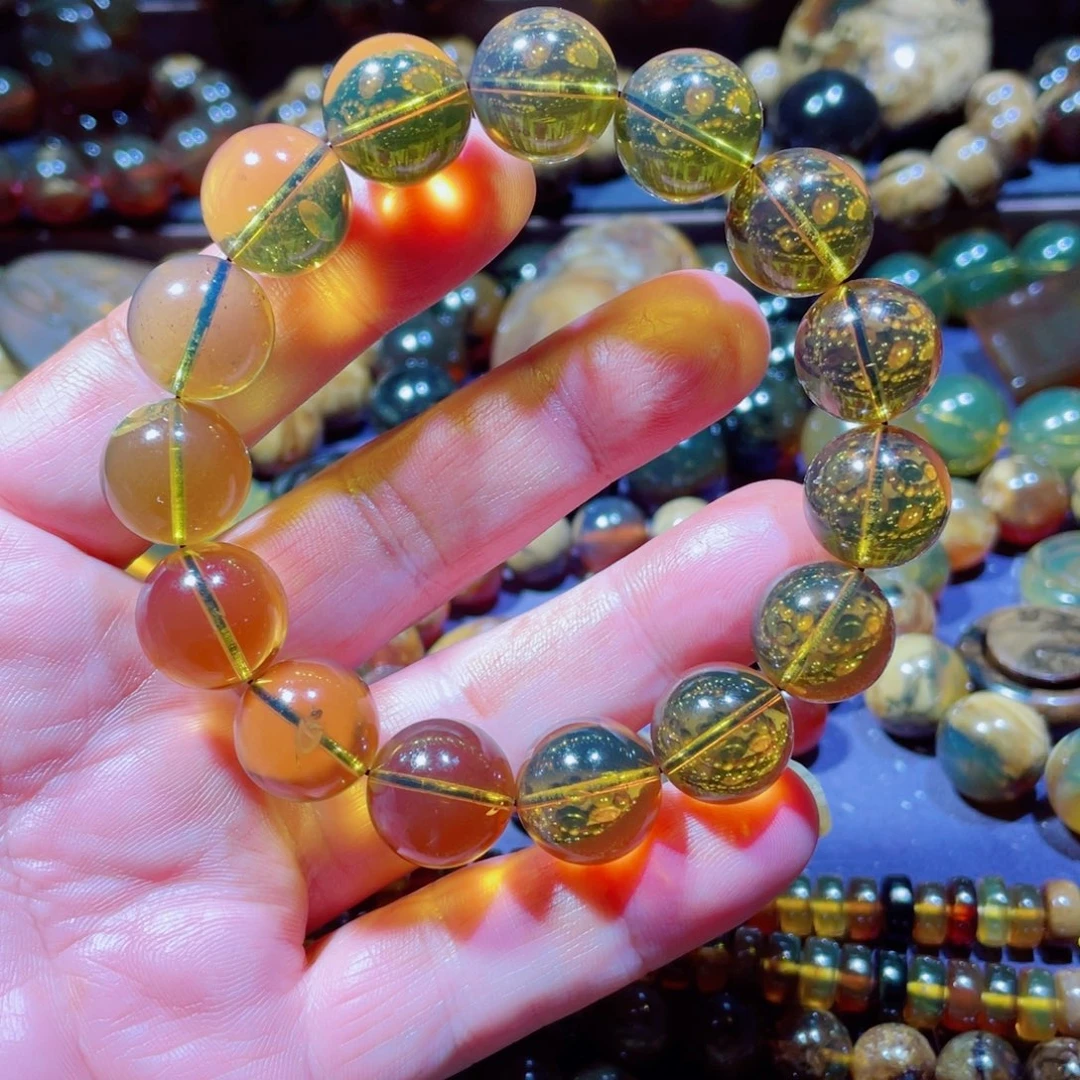 琥珀未镶嵌手链天然