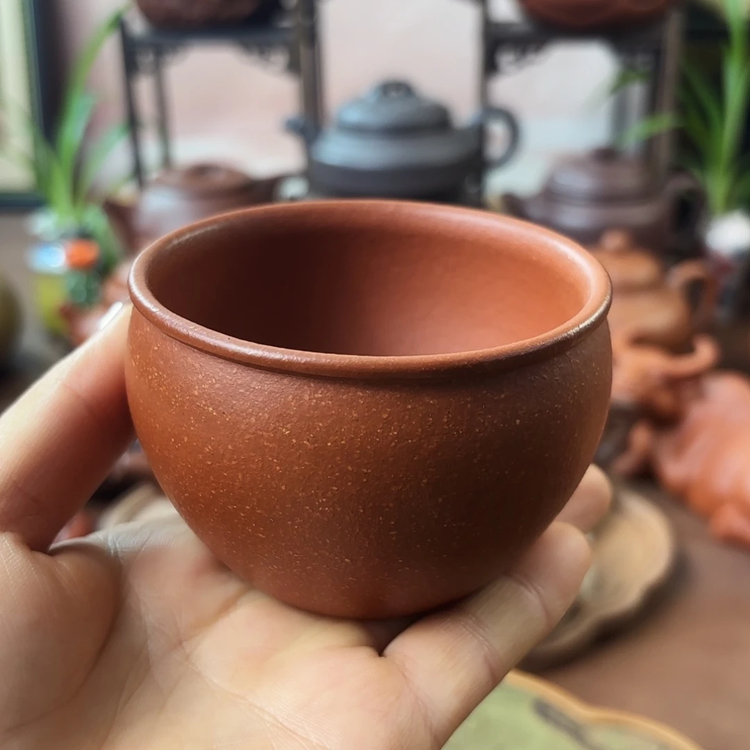 紫砂茶壶主人杯风生水起红降坡130cc