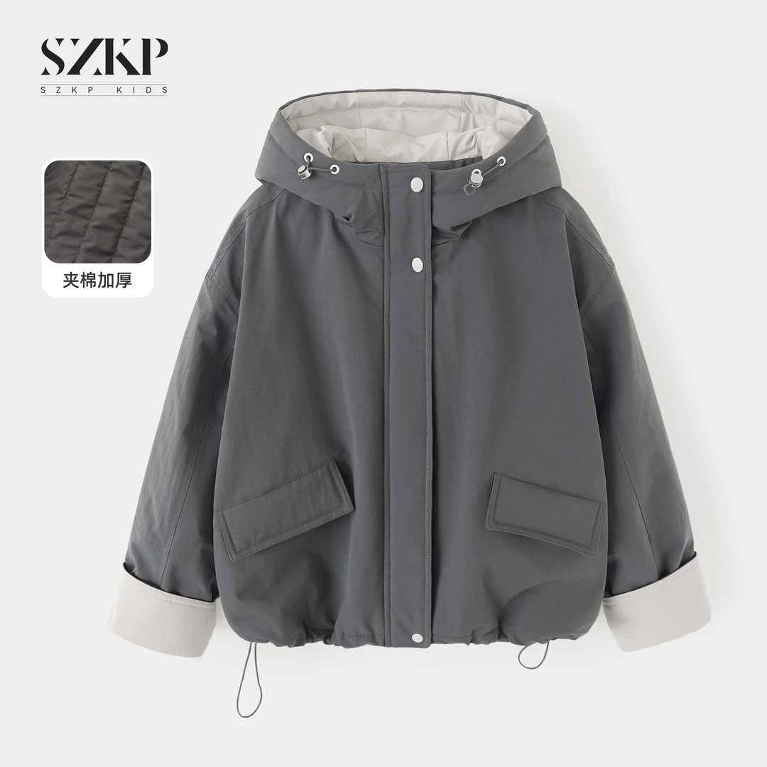 SZKP冬季新款女童保暖上衣中大童休闲时尚儿童加厚外套BGYD556354
