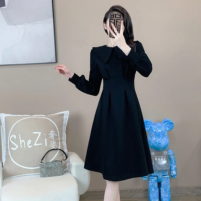9931852529【适合90-200斤】胖妹妹时尚荷叶领连衣裙