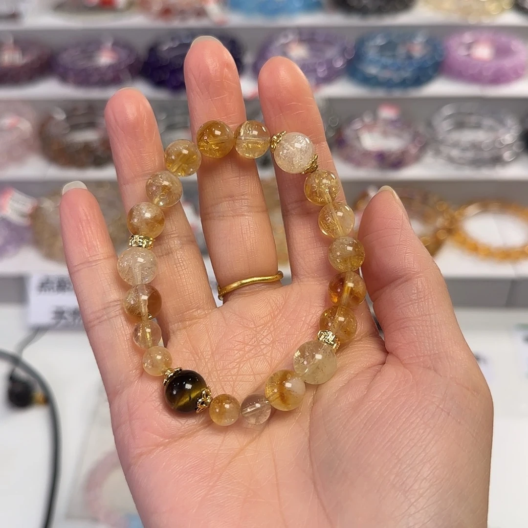 未镶嵌水晶手串富九州黄阿塞卡9.5mm