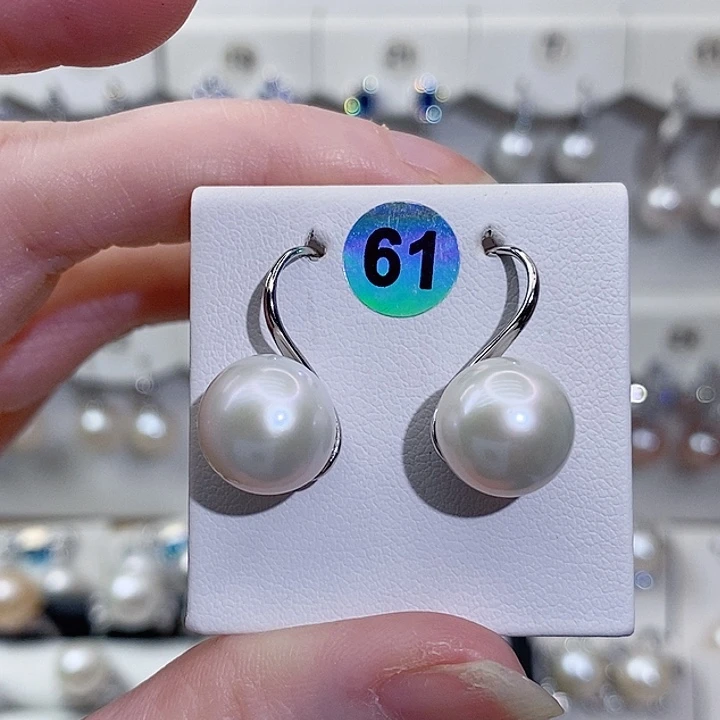 *****淡水珍珠耳饰银S925镶嵌A