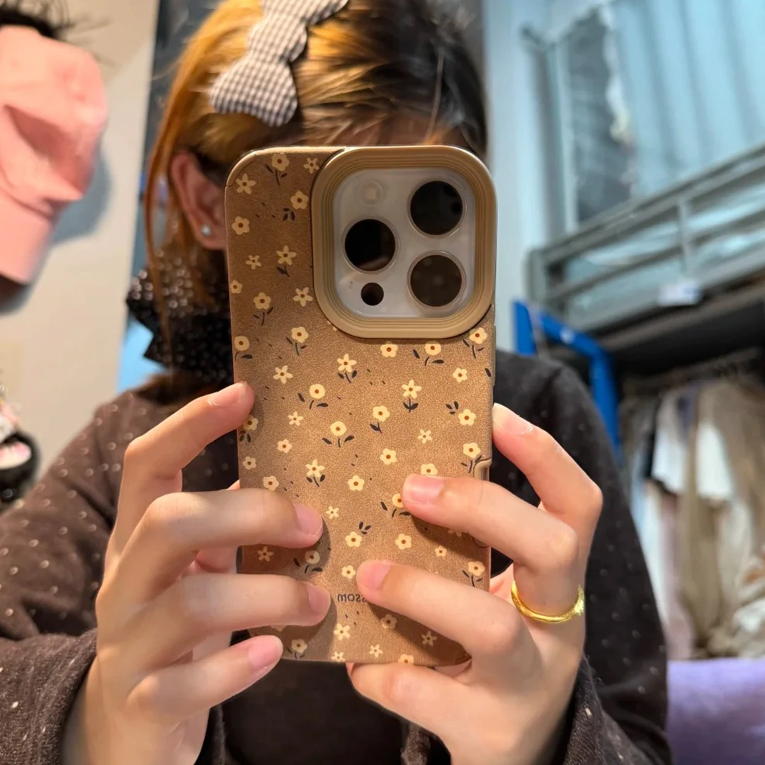 雅天立复古风满屏花朵适用苹果17手机壳16华为P70vivoppo小米15女