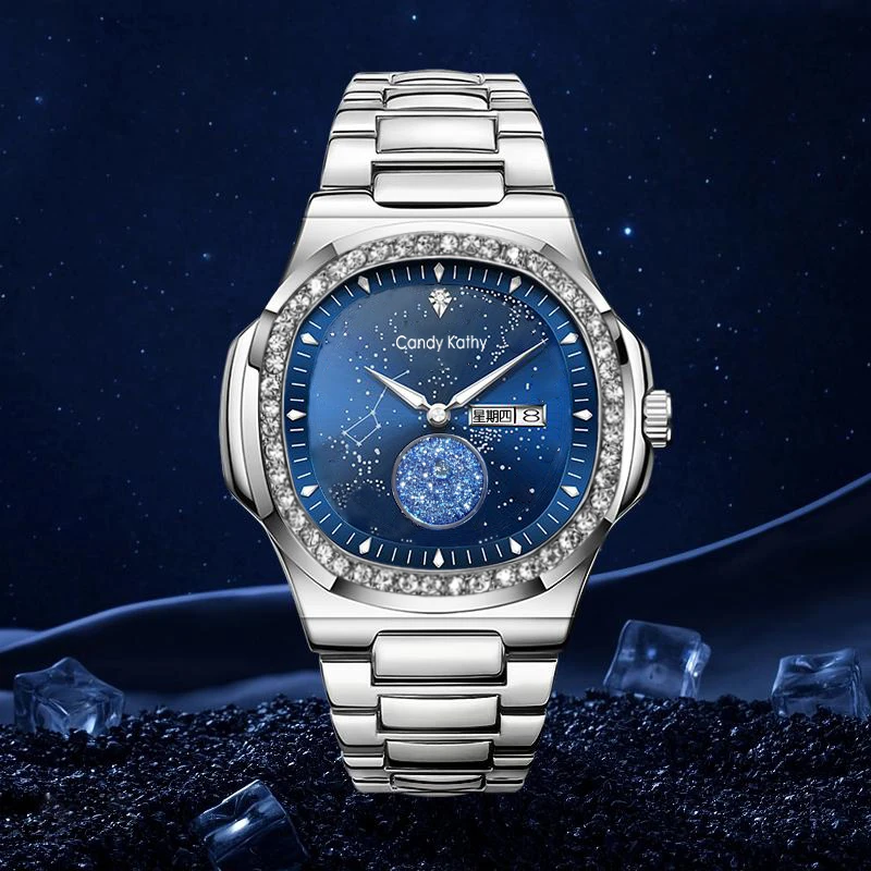 新款蓝色天文台 高端透背陀飞轮男士时尚腕表829 H