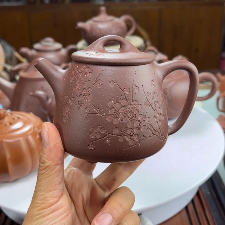 茶壶紫砂紫砂花茶