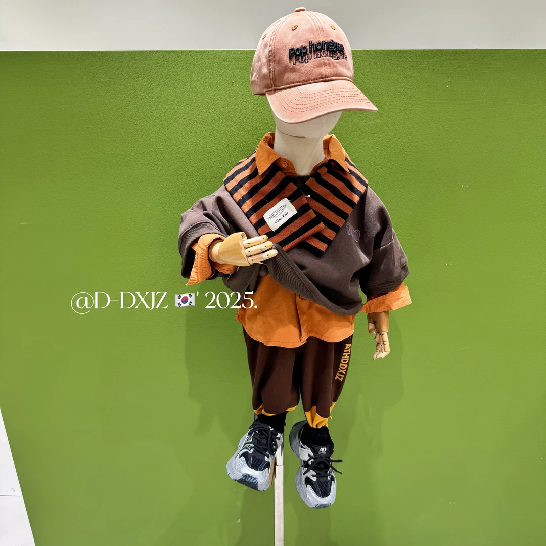 【3月22号大上新】春款儿童韩版休闲时尚男女童字母套头卫衣DD1043