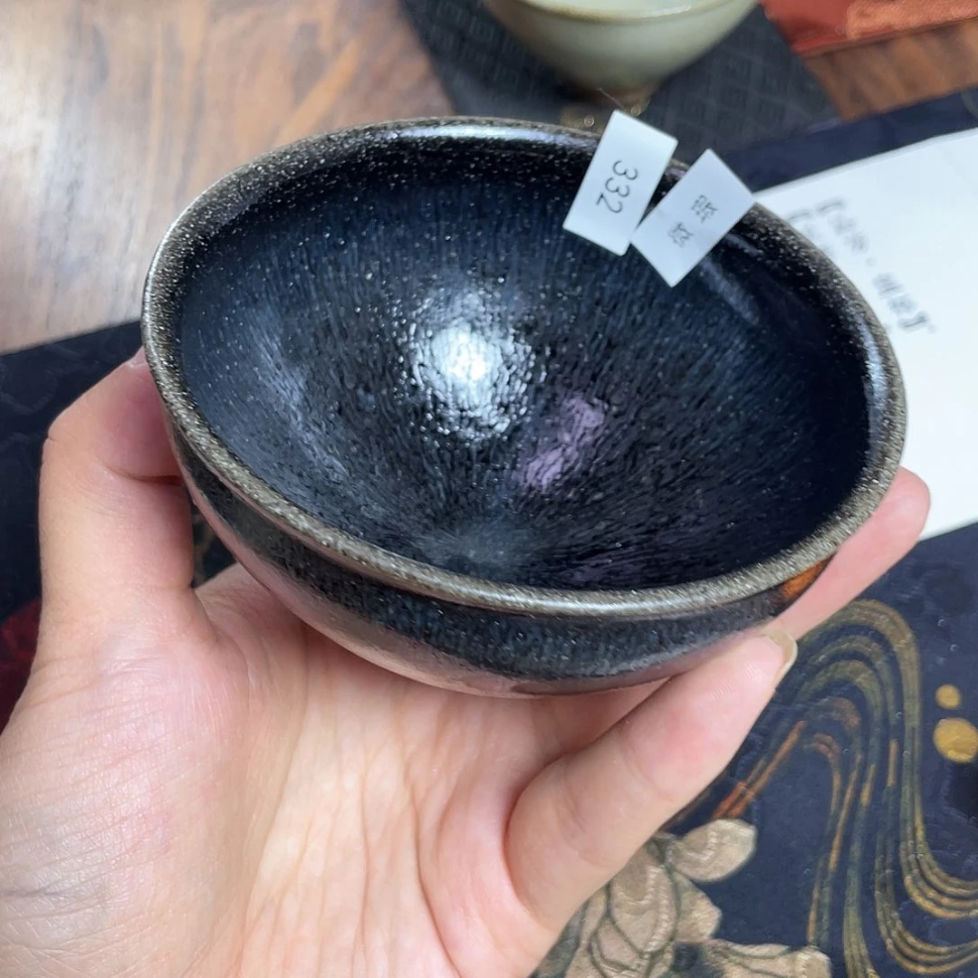 茶盏332 福临号建盏柴烧薄胎微瑕