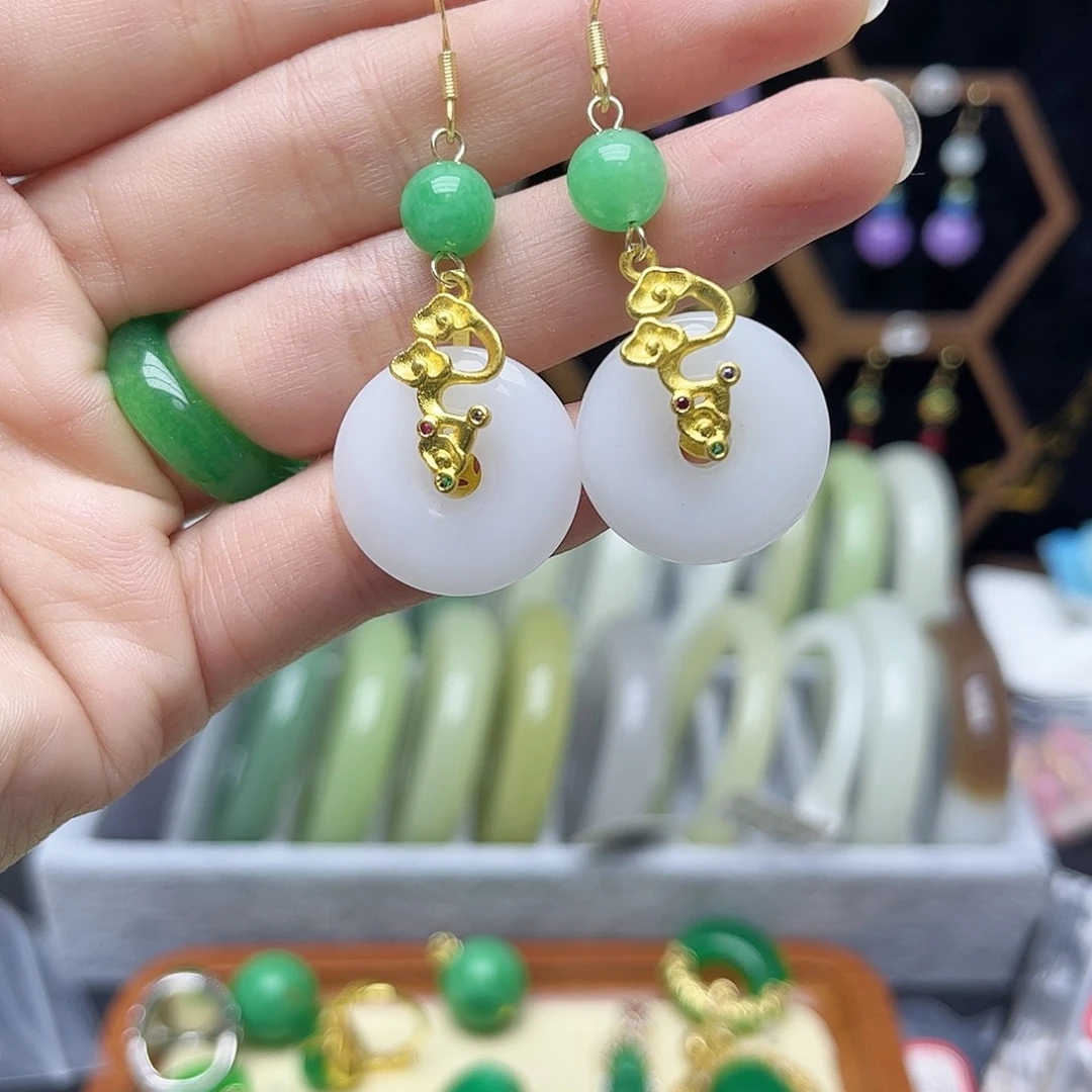 翡翠未镶嵌手链耳饰